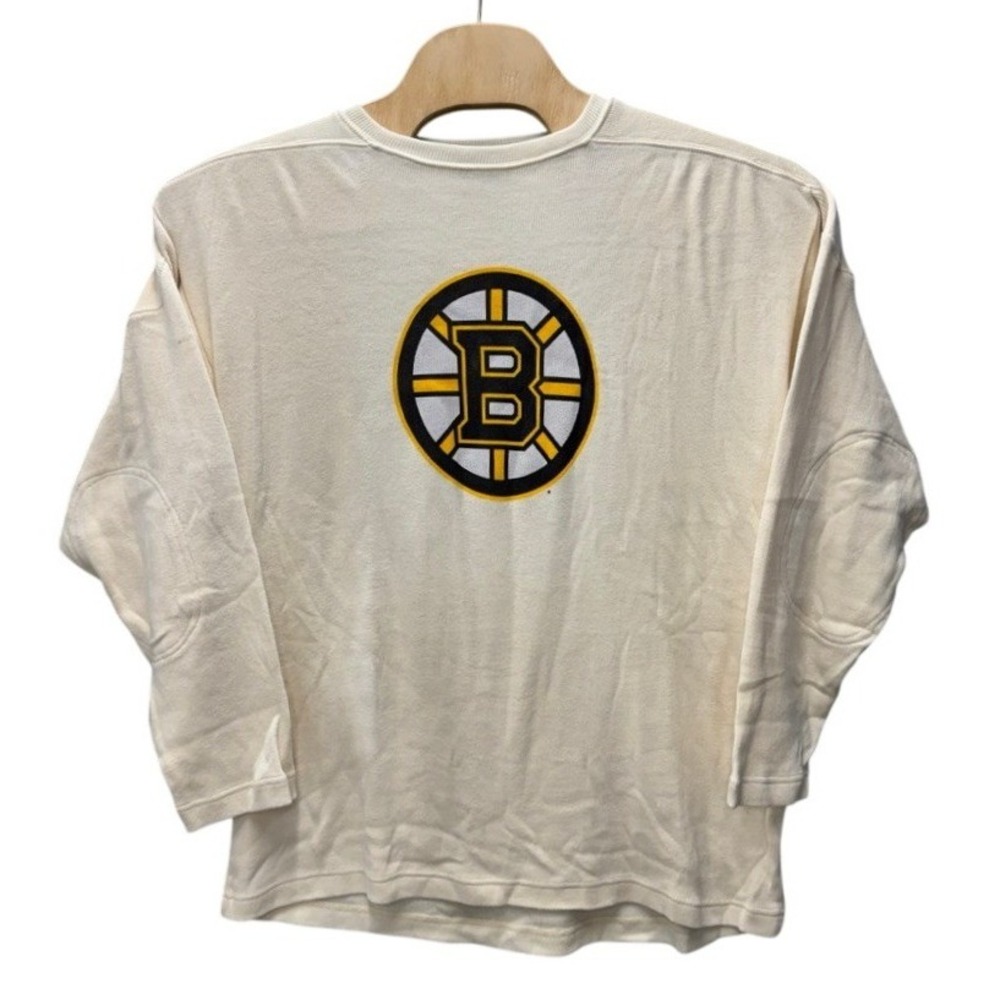 NWT Stall & Dean Boston Bruins Sweater Mens XL Cream Cotton Knit NWT Vintage